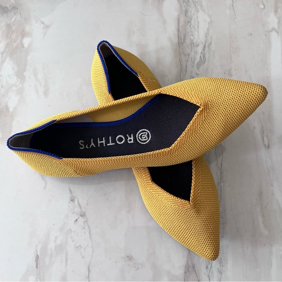 Rothy’s Yellow Marigold The Point Flats Size 7 - Picture 6 of 7